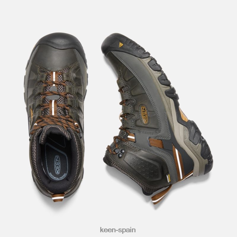 67LRTD262 Keen hombres botas de montaña impermeables targhee iii negro oliva-marrón dorado
