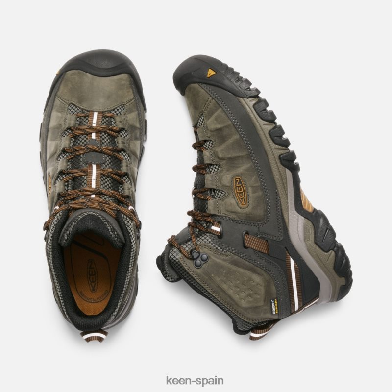 67LRTD512 Keen hombres targhee iii impermeable medio ancho negro oliva-marrón dorado