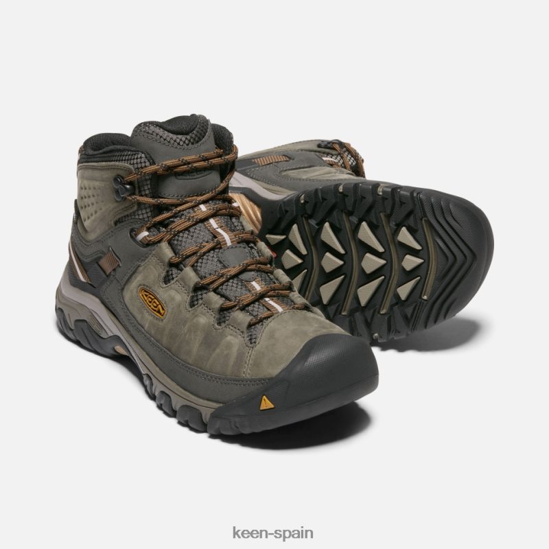 67LRTD512 Keen hombres targhee iii impermeable medio ancho negro oliva-marrón dorado
