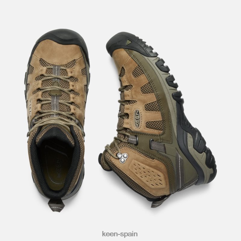 67LRTD521 Keen hombres Targhee ventilación media cuerda elástica olivia
