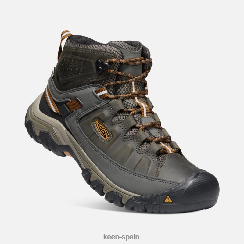 67LRTD492 Keen hombres targhee iii impermeable medio negro oliva-marrón dorado