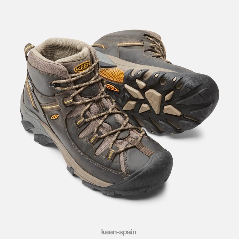 67LRTD493 Keen hombres botas de montaña impermeables targhee ii negro amarillo oliva