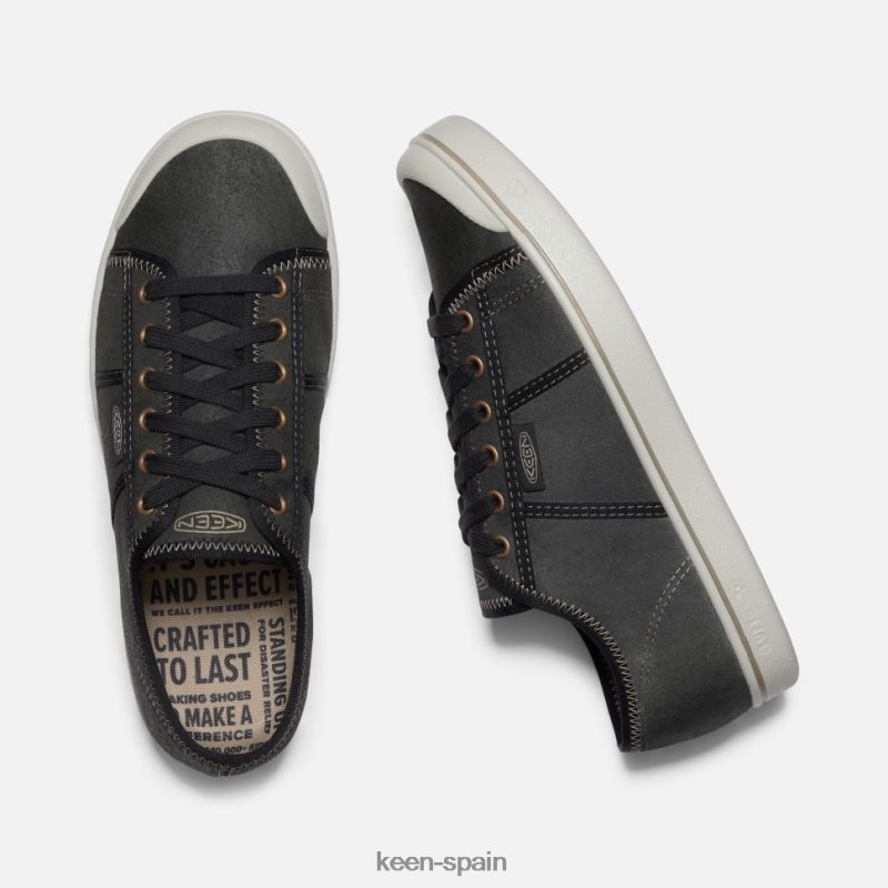 67LRTD480 Keen hombres zapatillas eldon de cuero cosecha abedul negro-plateado