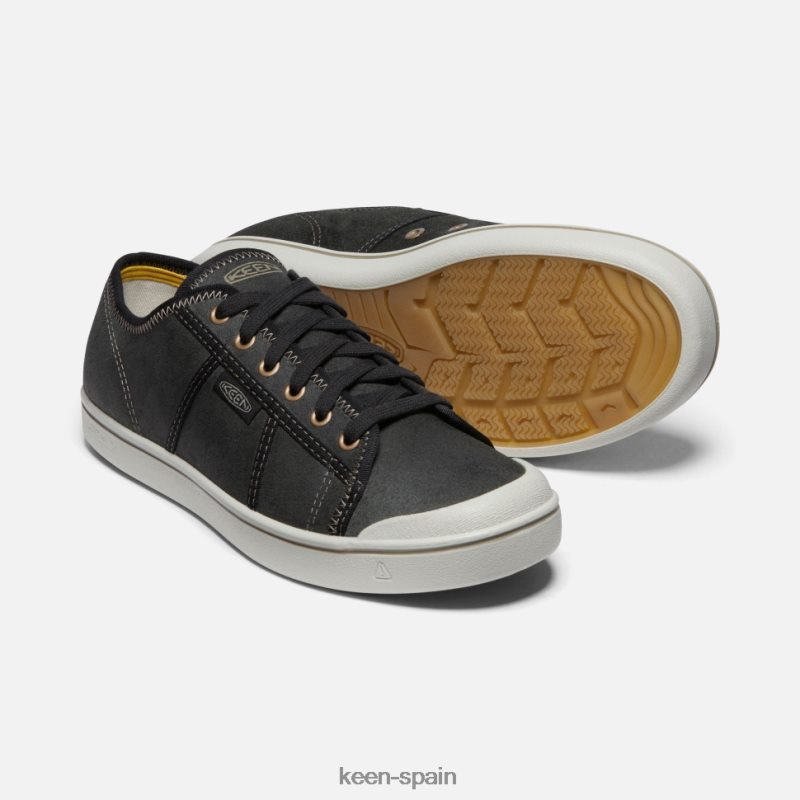67LRTD480 Keen hombres zapatillas eldon de cuero cosecha abedul negro-plateado
