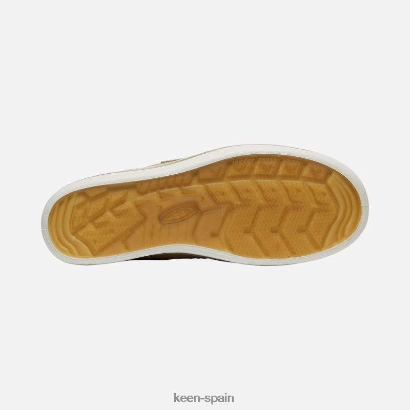 67LRTD487 Keen hombres zapatillas sin cordones de cuero cosecha eldon abedul beige-plateado