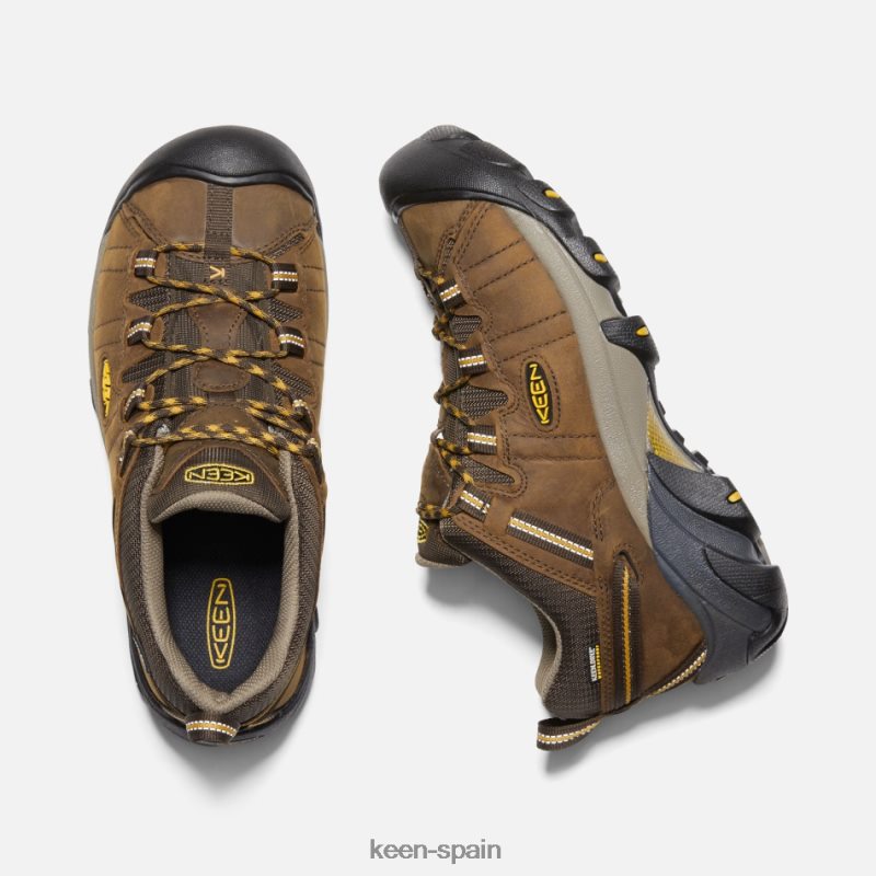 67LRTD252 Keen hombres zapatos de senderismo impermeables targhee ii de ajuste ancho cascada marrón-amarillo dorado