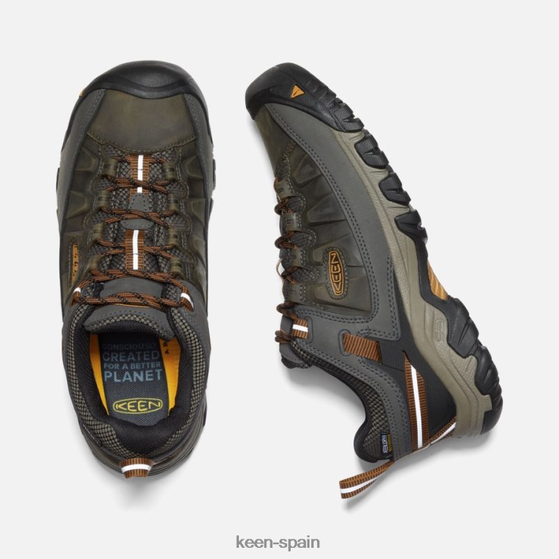 67LRTD258 Keen hombres zapatos de senderismo impermeables targhee iii negro oliva-marrón dorado