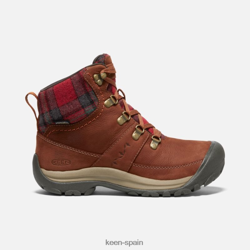 67LRTD190 Keen mujer bota impermeable de invierno kaci iii carey-cuadros rojos