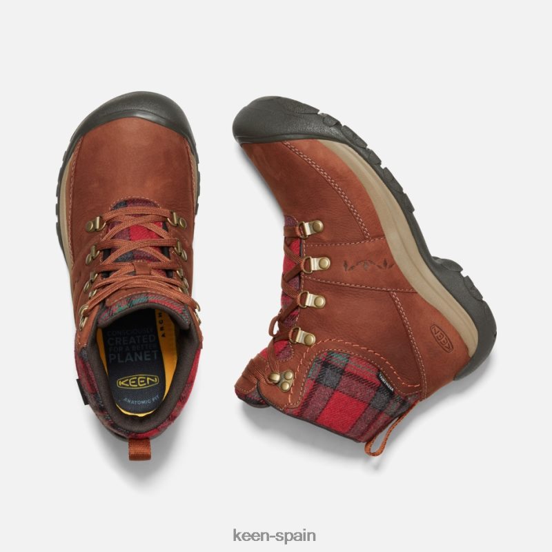 67LRTD190 Keen mujer bota impermeable de invierno kaci iii carey-cuadros rojos