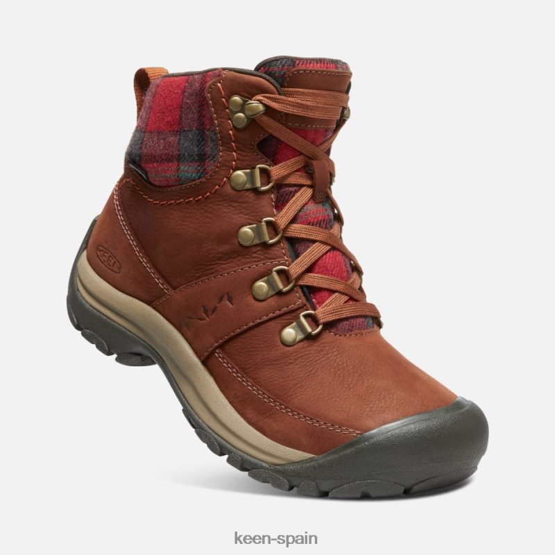 67LRTD190 Keen mujer bota impermeable de invierno kaci iii carey-cuadros rojos