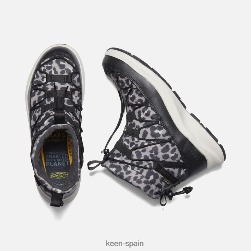 67LRTD193 Keen mujer chukka uneek snk ii impermeable animal print-abedul plateado