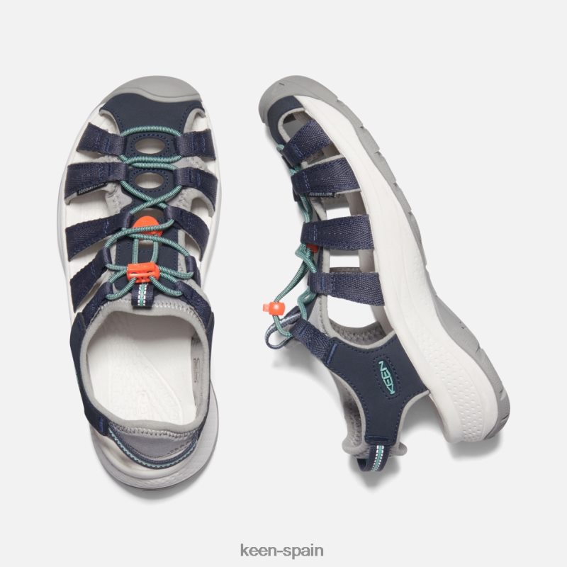 67LRTD369 Keen mujer sandalia astoria oeste vidrio biselado azul marino
