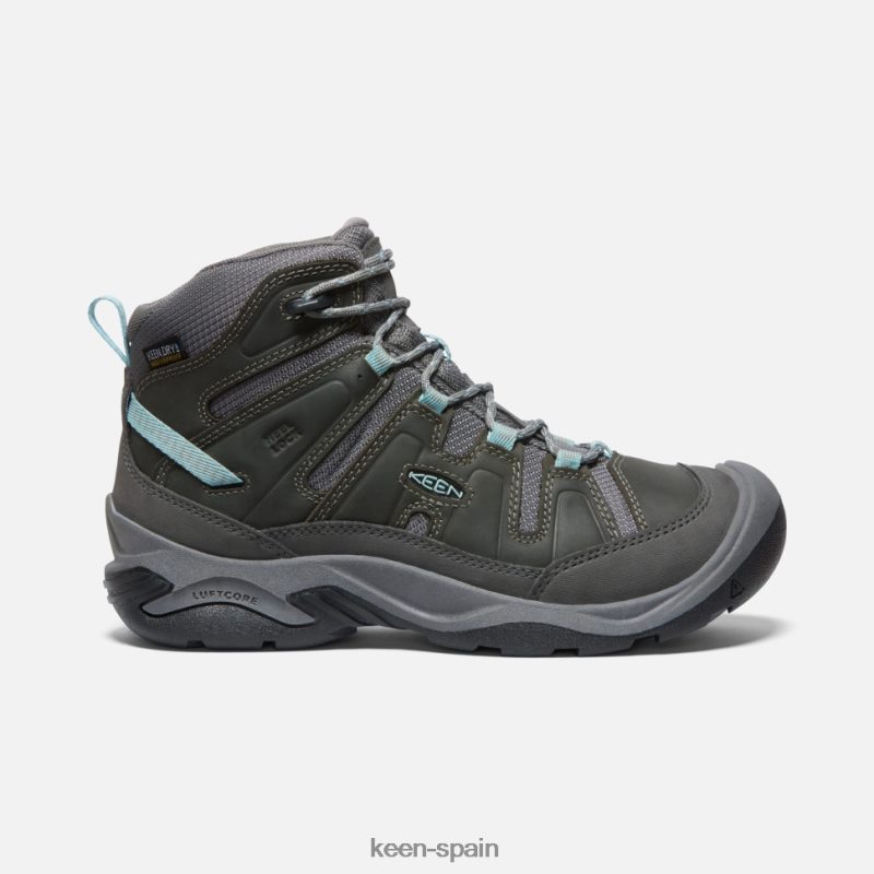 67LRTD317 Keen mujer bota impermeable circadia ancha gris acero-azul nube