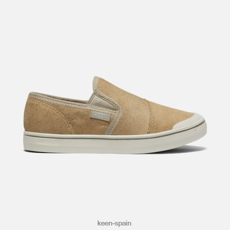 67LRTD327 Keen mujer zapatos sin cordones de cuero cosecha elsa abedul beige-plateado