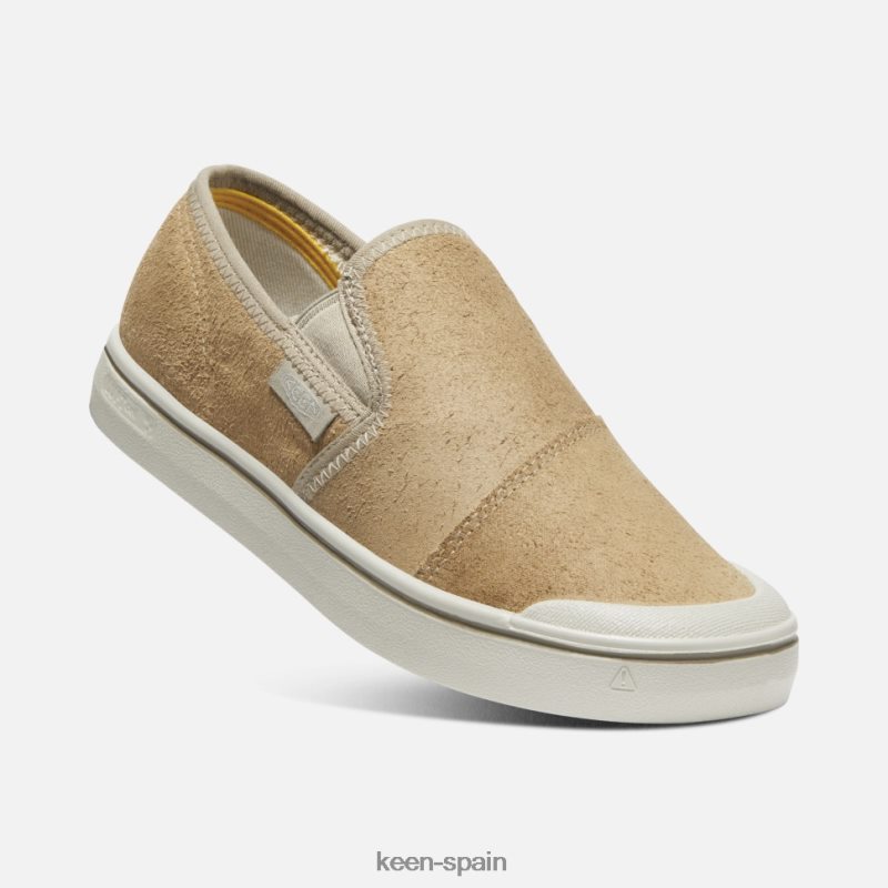 67LRTD327 Keen mujer zapatos sin cordones de cuero cosecha elsa abedul beige-plateado