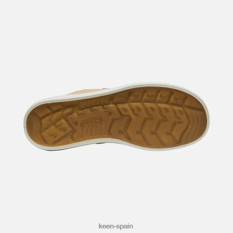 67LRTD328 Keen mujer zapatilla elsa de cuero cosecha abedul beige-plateado