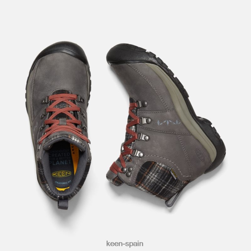 67LRTD341 Keen mujer bota impermeable de invierno kaci iii cuadros magnéticos negros