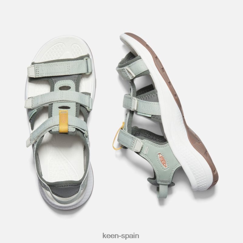 67LRTD32 Keen mujer sandalias astoria west con puntera abierta gris salvia-ricino del desierto