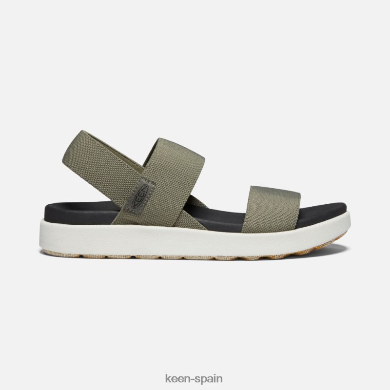 67LRTD380 Keen mujer sandalia elle con tira trasera aceituna polvorienta