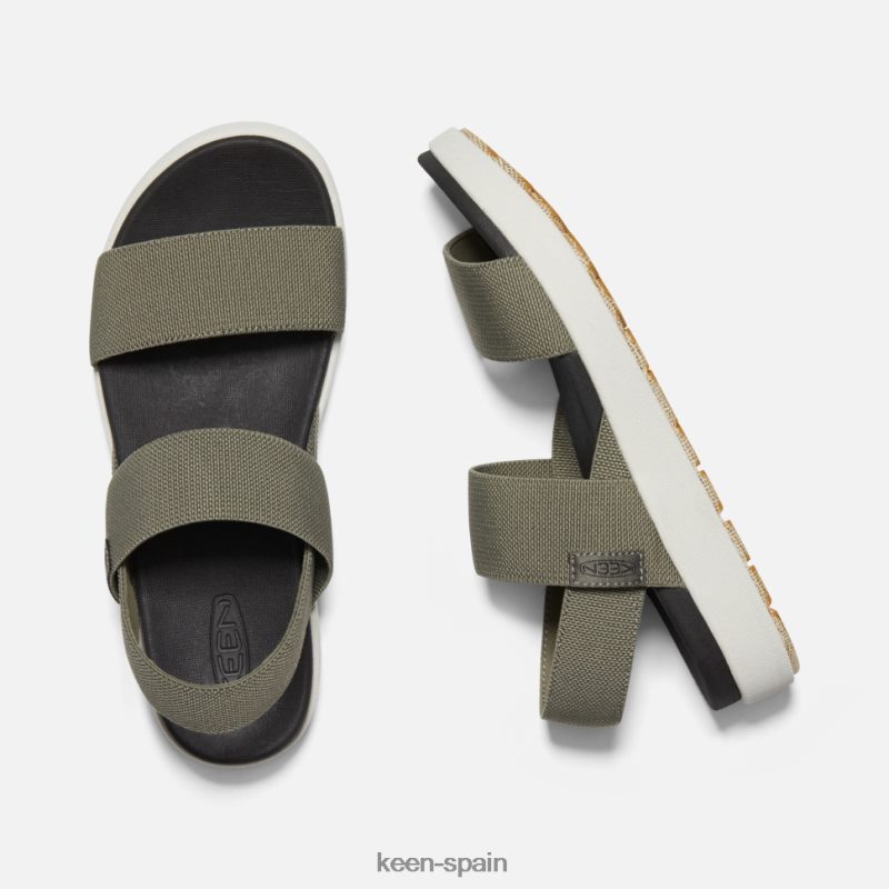 67LRTD380 Keen mujer sandalia elle con tira trasera aceituna polvorienta