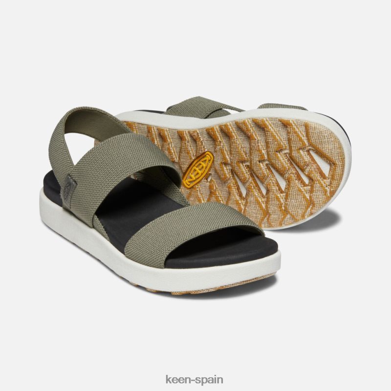 67LRTD380 Keen mujer sandalia elle con tira trasera aceituna polvorienta