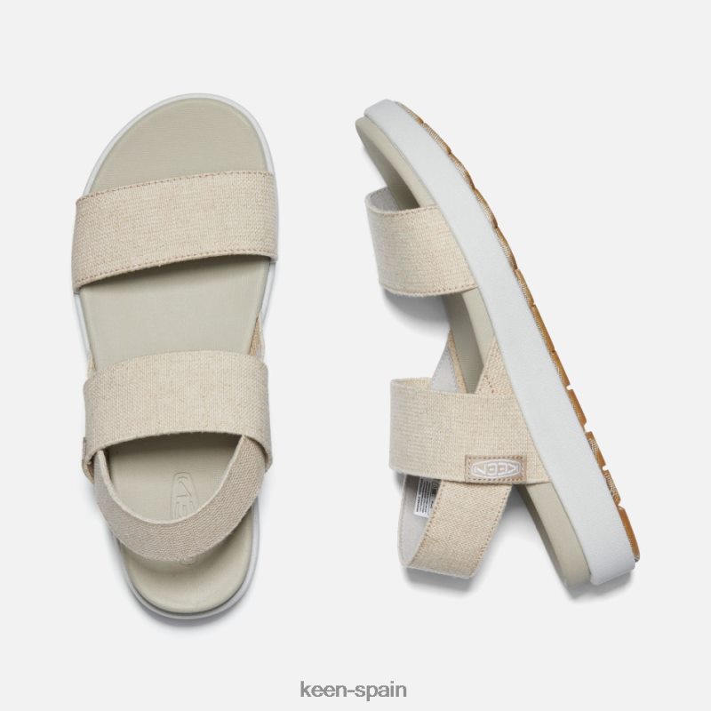 67LRTD47 Keen mujer sandalias casuales elle con tira trasera cáñamo natural-plaza topo