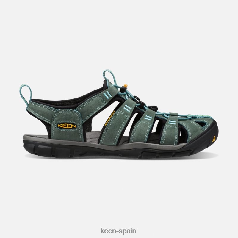 67LRTD87 Keen mujer sandalias cnx de cuero clearwater mineral azul-amarillo