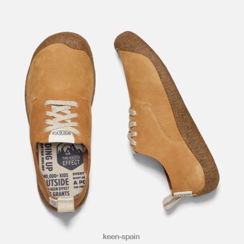 67LRTD113 Keen mujer zapato derby de piel mosey manzana canela-abedul