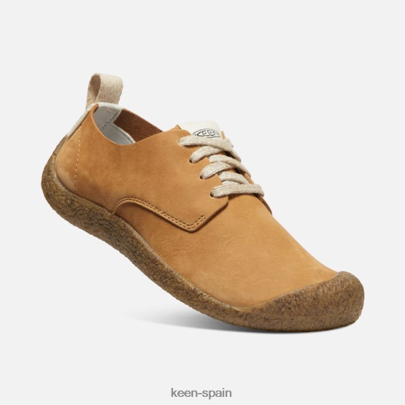 67LRTD113 Keen mujer zapato derby de piel mosey manzana canela-abedul