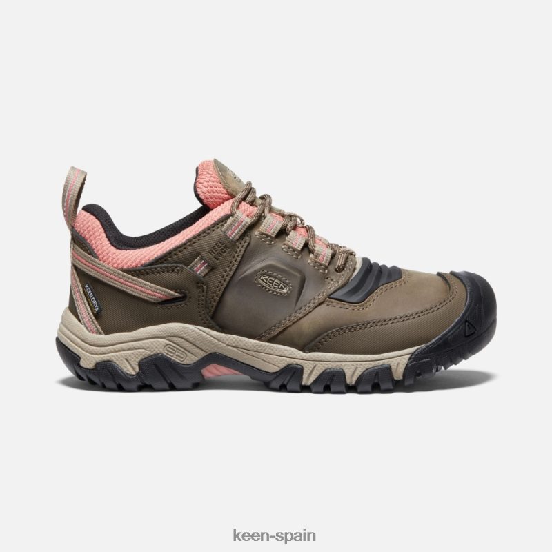 67LRTD129 Keen mujer zapatos de senderismo impermeables ridge flex polvo de ladrillo Timberwolf