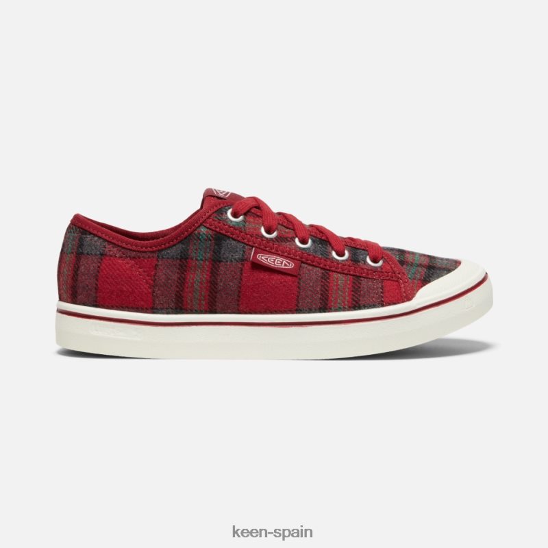 67LRTD352 Keen mujer zapatilla elsa v dalia roja a cuadros rojos