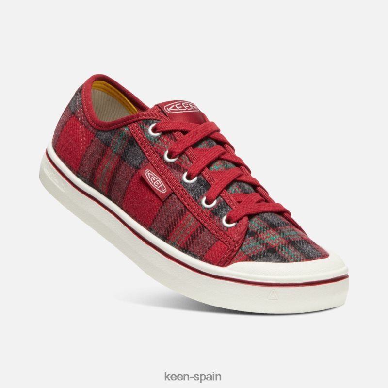 67LRTD352 Keen mujer zapatilla elsa v dalia roja a cuadros rojos