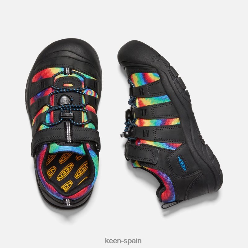 67LRTD591 Keen niños zapato newport grande teñido anudado negro original