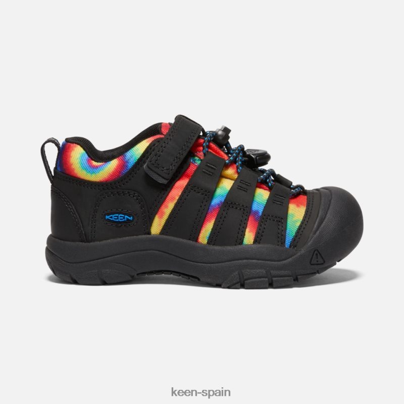 67LRTD592 Keen niños pequeño zapato newport teñido anudado negro original