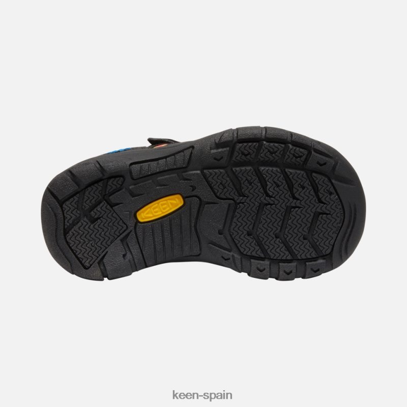 67LRTD592 Keen niños pequeño zapato newport teñido anudado negro original