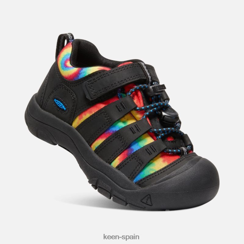 67LRTD592 Keen niños pequeño zapato newport teñido anudado negro original