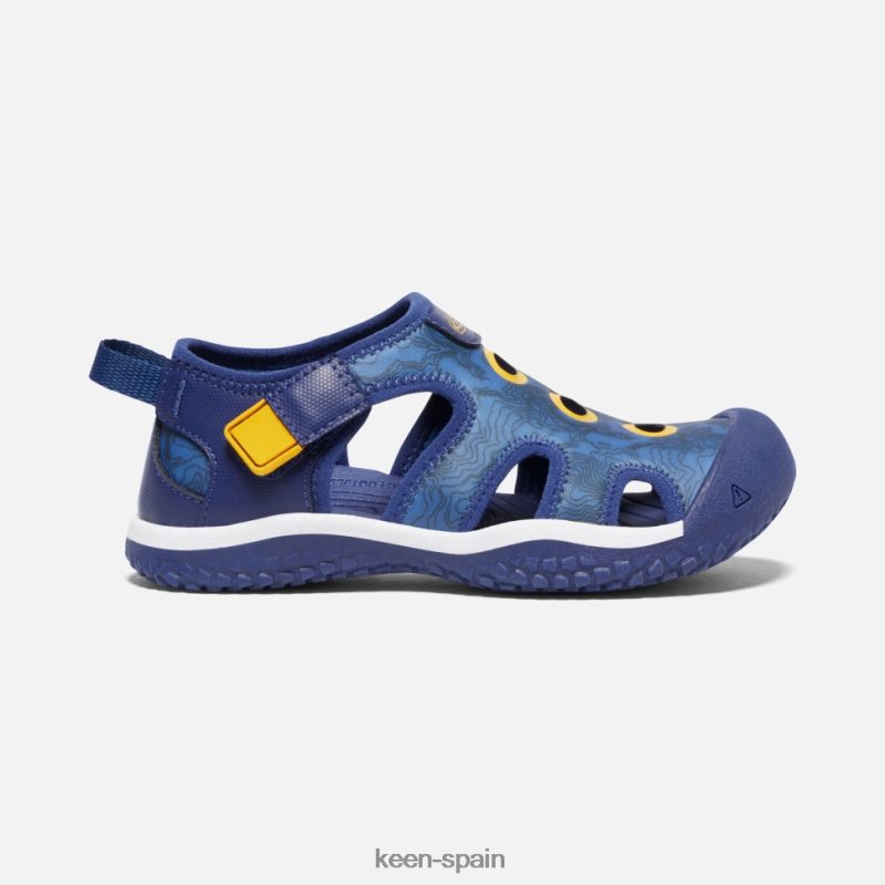67LRTD594 Keen niños pequeña sandalia de raya brillantes profundidades de color azul cobalto