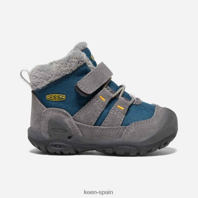67LRTD555 Keen niños chukka con nudo para niños pequeños gris acero- azul ala verde azulado