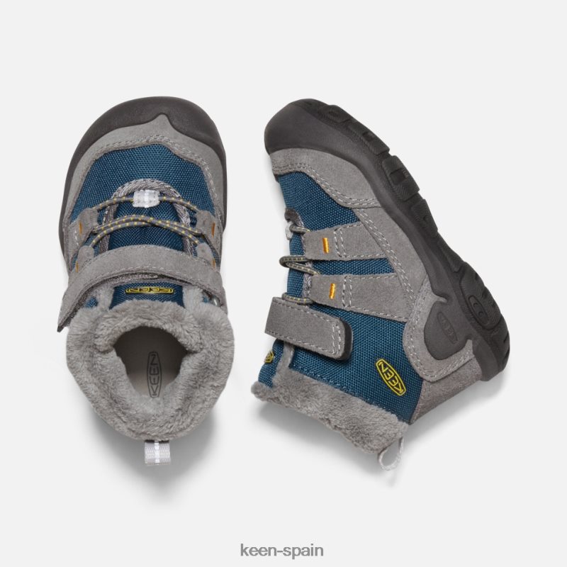 67LRTD555 Keen niños chukka con nudo para niños pequeños gris acero- azul ala verde azulado