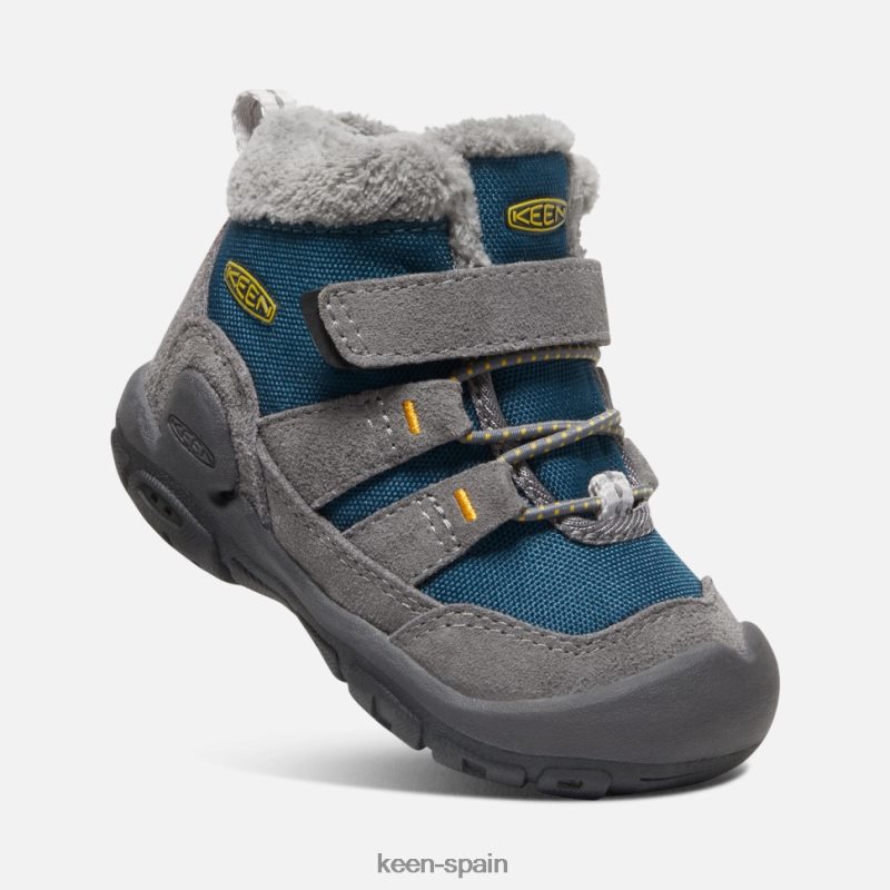 67LRTD555 Keen niños chukka con nudo para niños pequeños gris acero- azul ala verde azulado