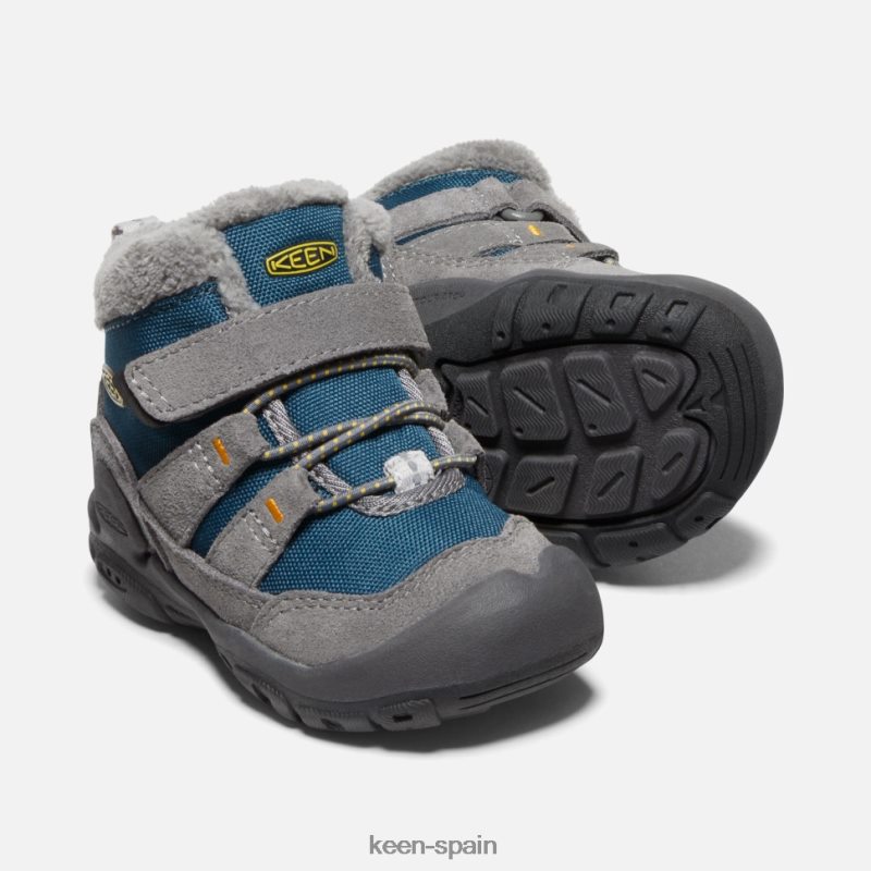 67LRTD555 Keen niños chukka con nudo para niños pequeños gris acero- azul ala verde azulado