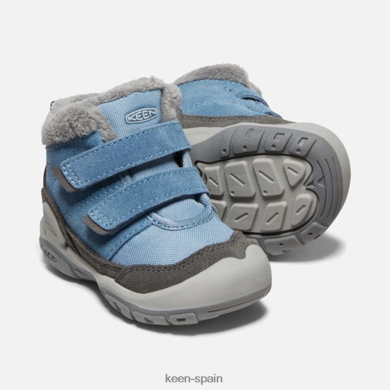 67LRTD572 Keen niños Chukka con doble tira y nudo para niños pequeños sombra azul imán