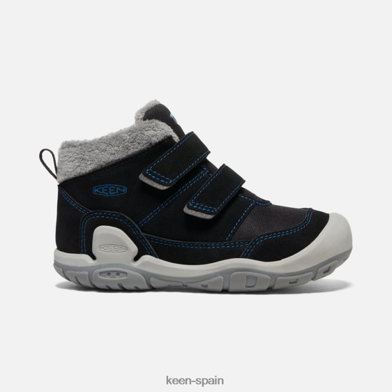 67LRTD546 Keen niños chukka con doble tira y nudo grande negro-azul mykonos