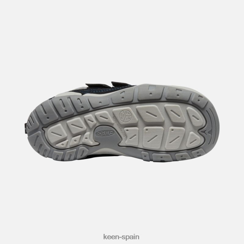 67LRTD546 Keen niños chukka con doble tira y nudo grande negro-azul mykonos