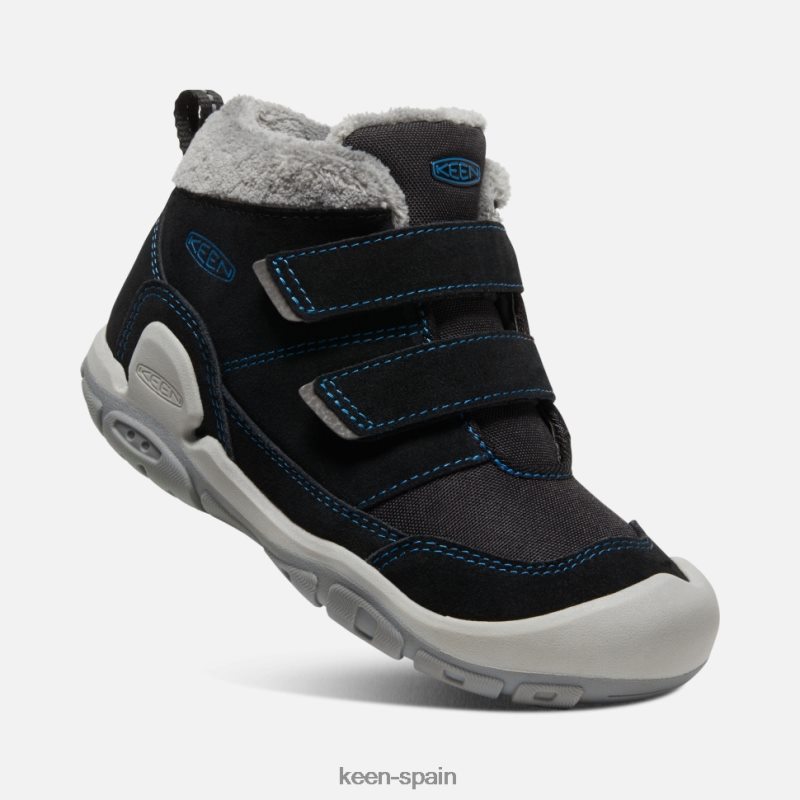 67LRTD546 Keen niños chukka con doble tira y nudo grande negro-azul mykonos