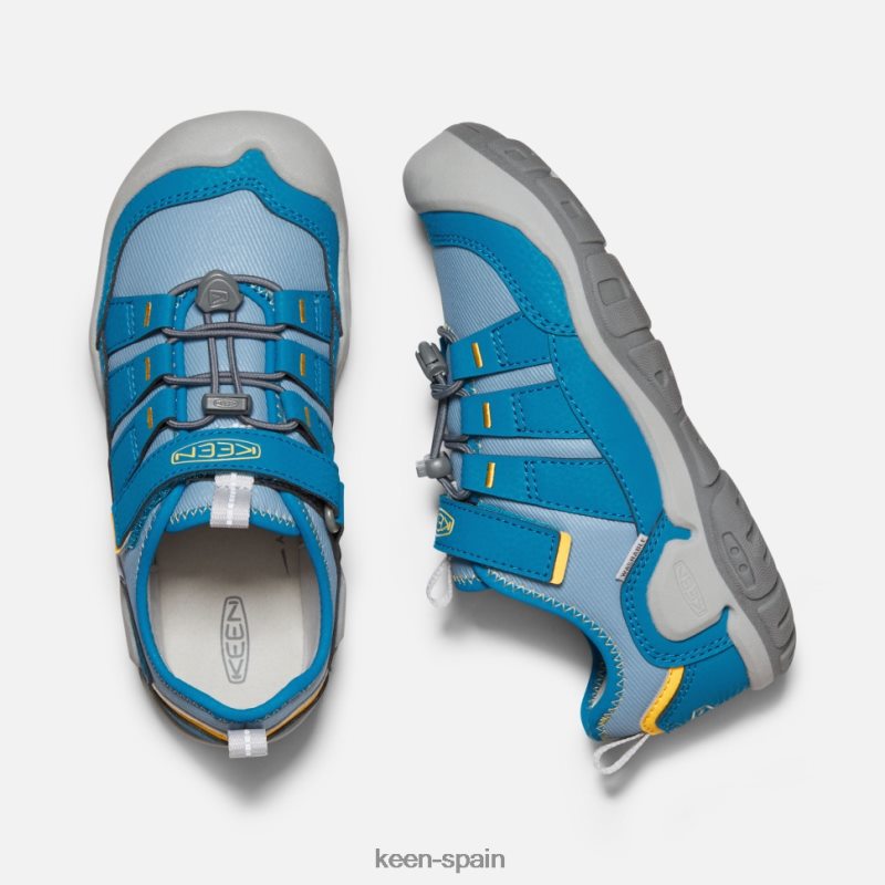 67LRTD566 Keen niños zapatillas huecas con nudo grande sombra azul-mykonos azul