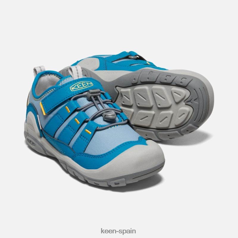 67LRTD566 Keen niños zapatillas huecas con nudo grande sombra azul-mykonos azul