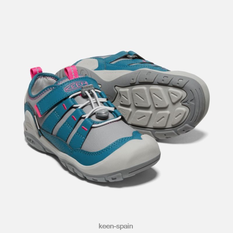 67LRTD576 Keen niños zapatillas huecas con nudo grande azul legión-gris acero