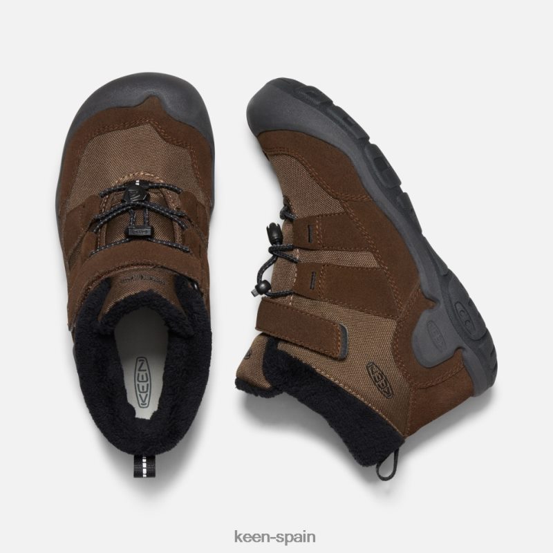 67LRTD579 Keen niños chukka de nudo grande negro tierra oscuro