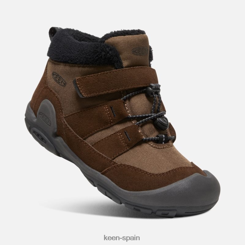 67LRTD579 Keen niños chukka de nudo grande negro tierra oscuro